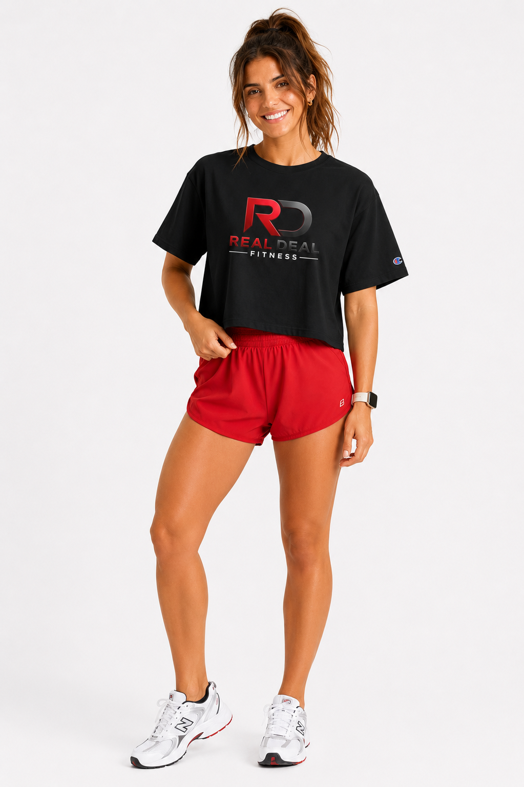 RD#46 Champion REAL DEAL CROPPED T SHIRT BLACK