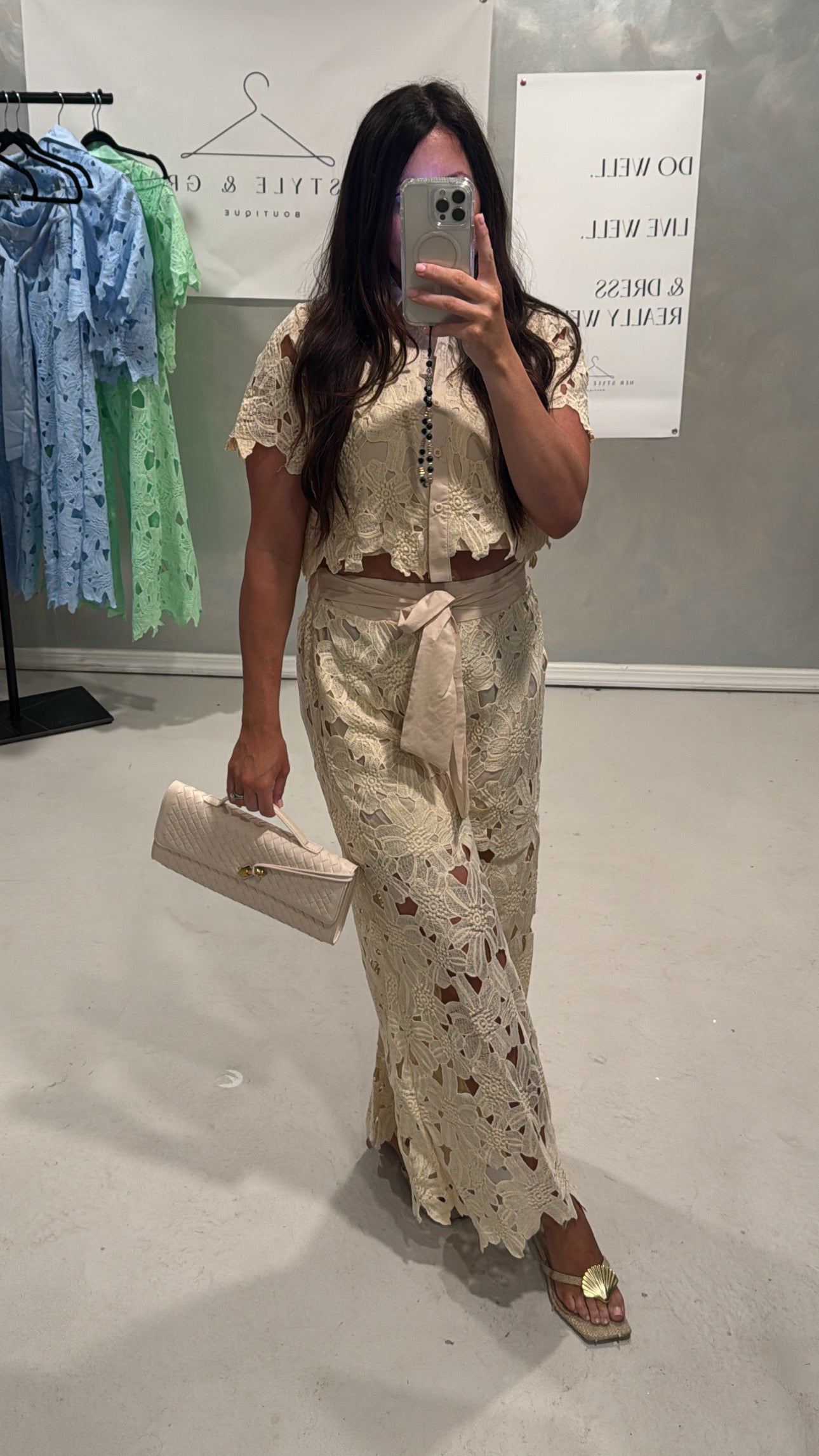 Brunson Eyelet Wide Leg Set