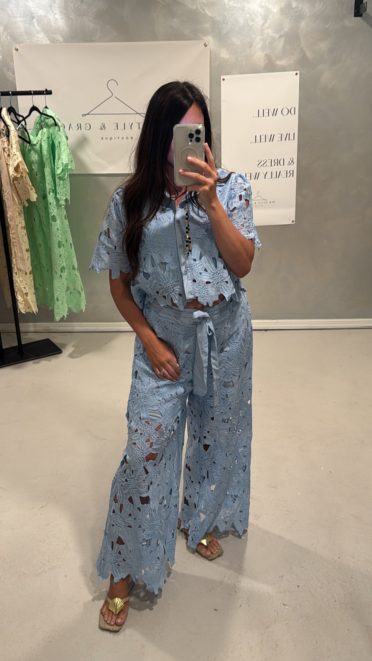 Brunson Eyelet Wide Leg Set