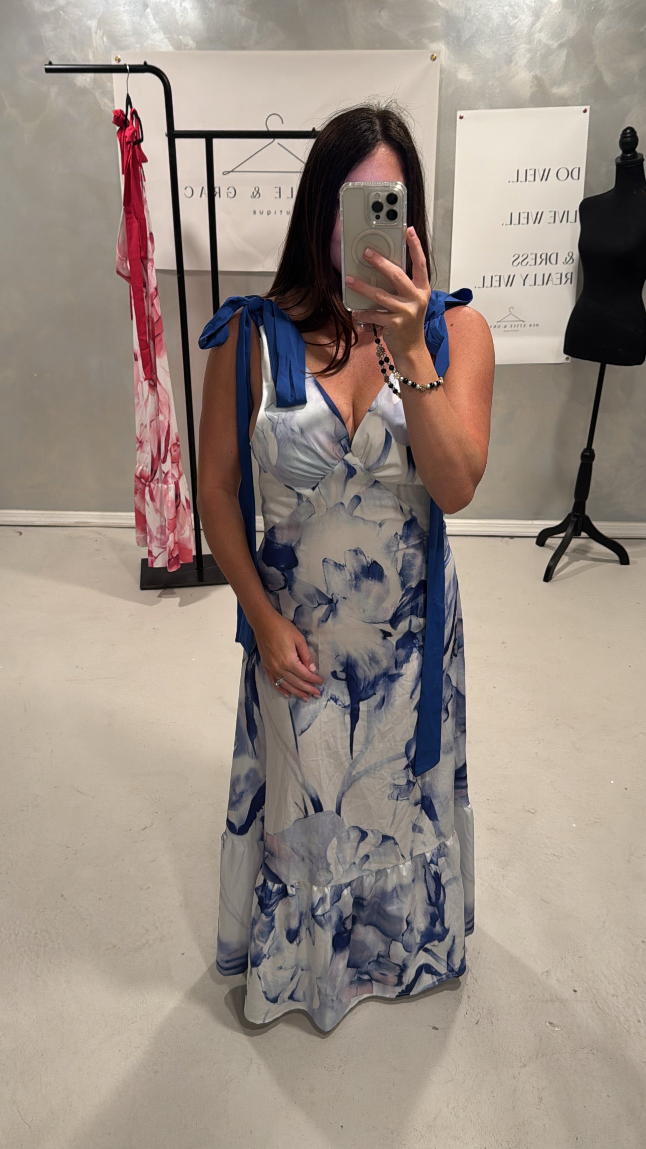 Beasley Floral Shoulder Tie Maxi
