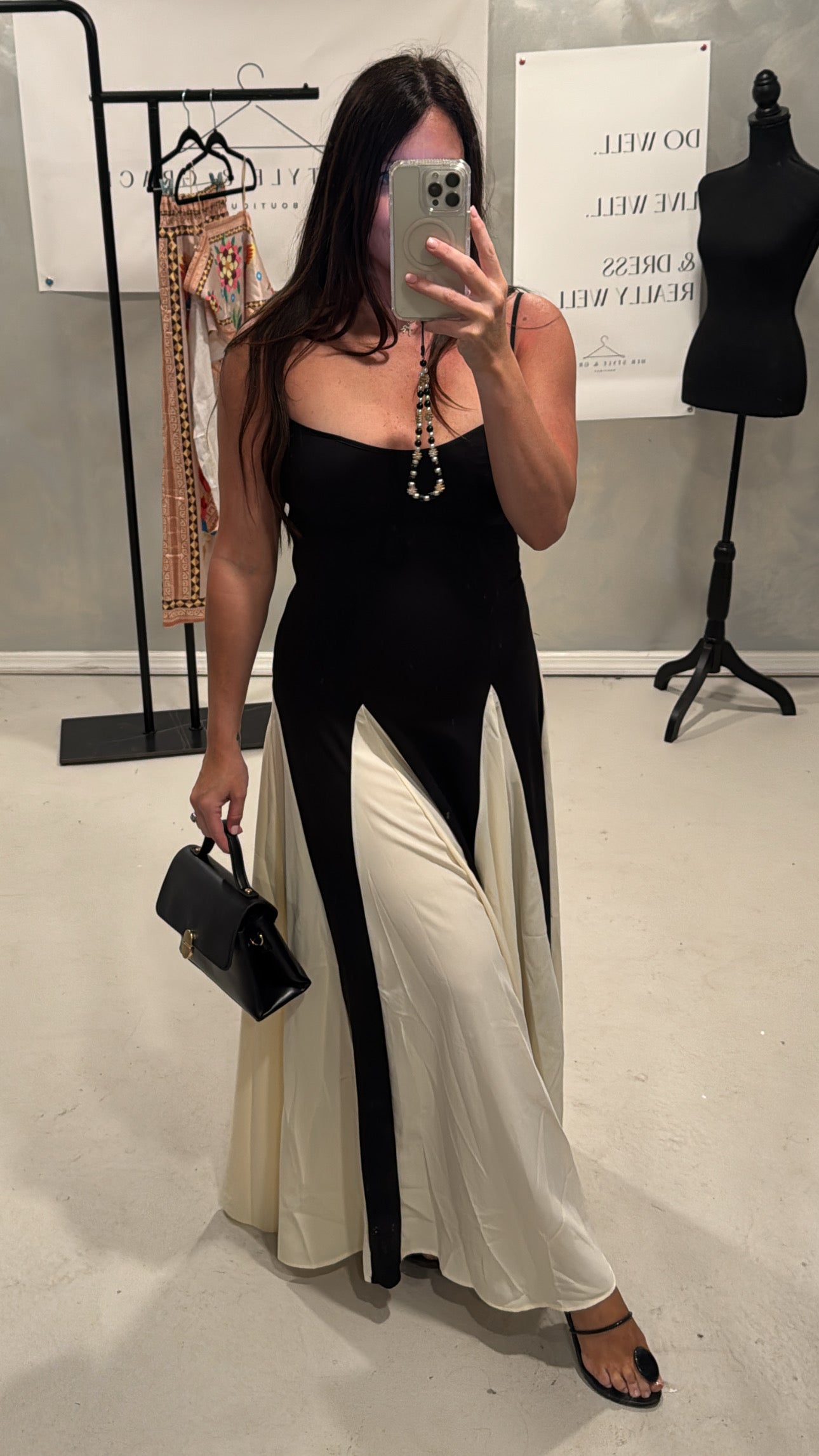 Bryant Two Tone Pleated Maxi Dress