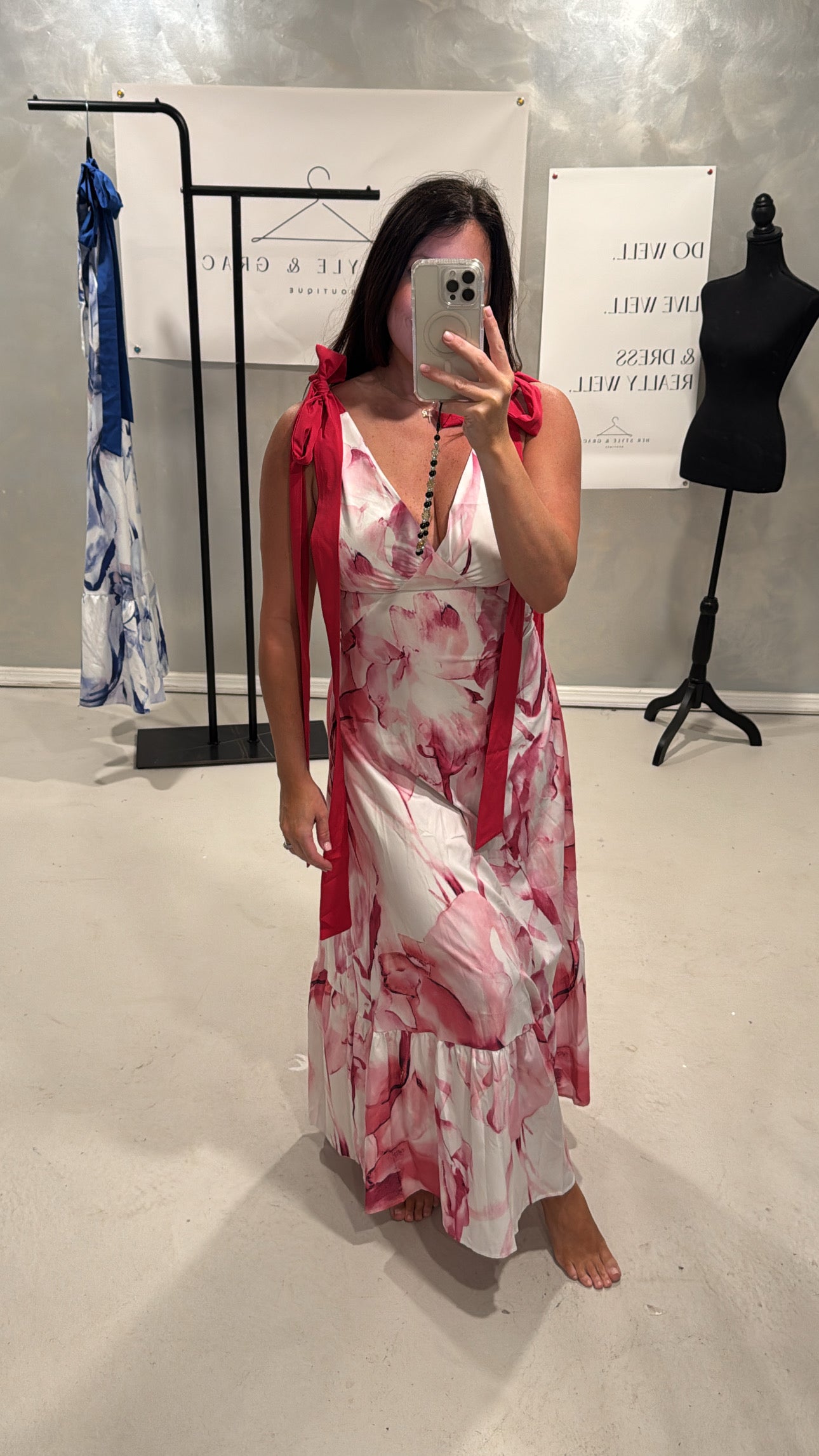 Beasley Floral Shoulder Tie Maxi