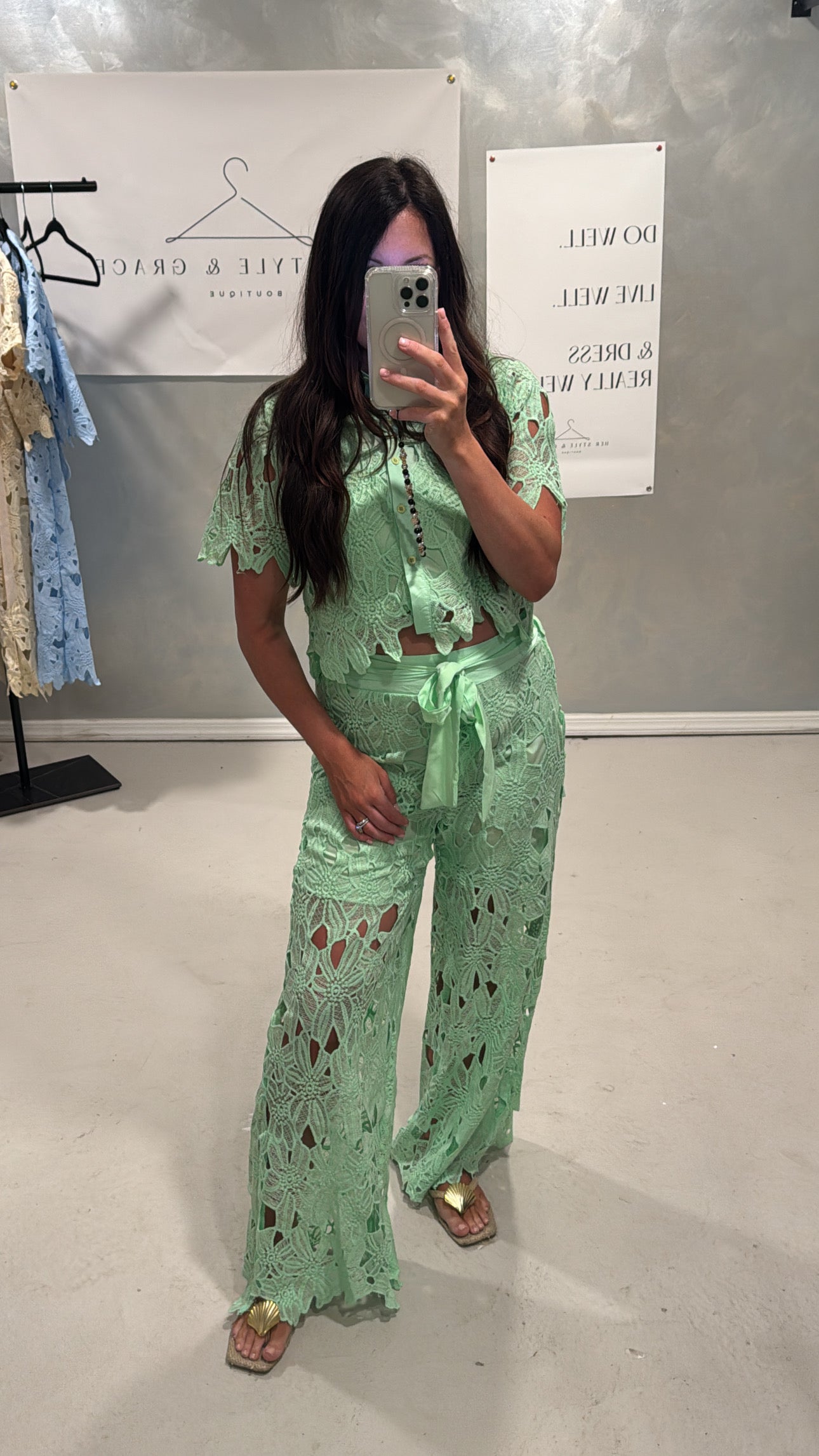 Brunson Eyelet Wide Leg Set