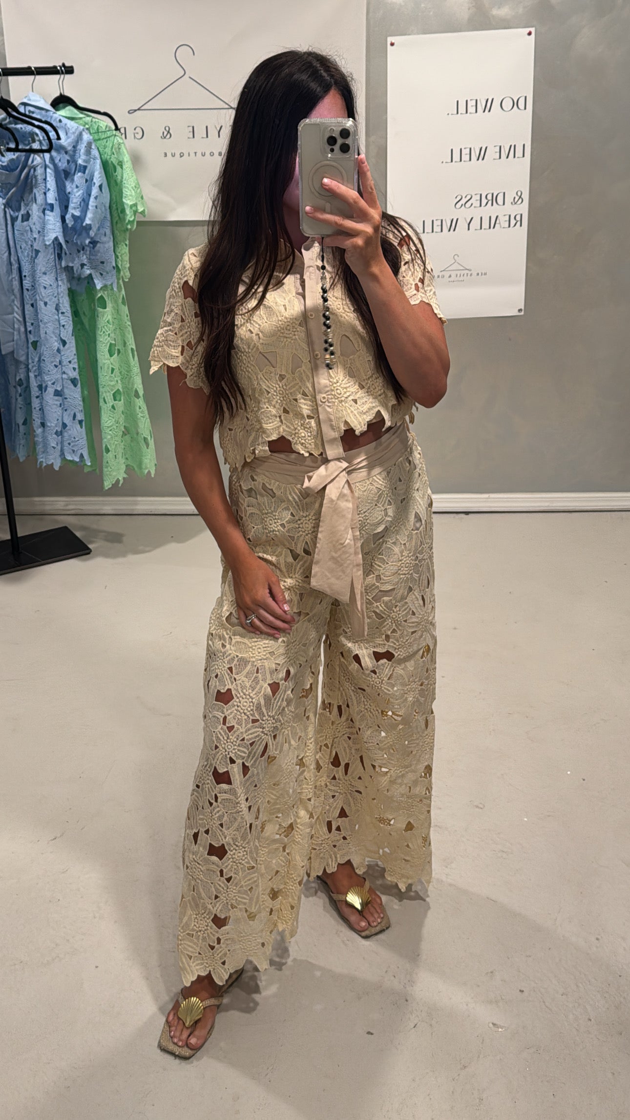 Brunson Eyelet Wide Leg Set