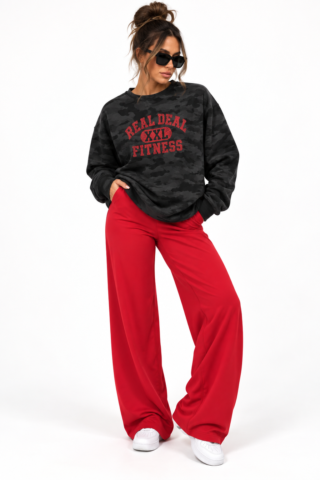 RD#82 REAL DEAL FITNESS Camo Crewneck