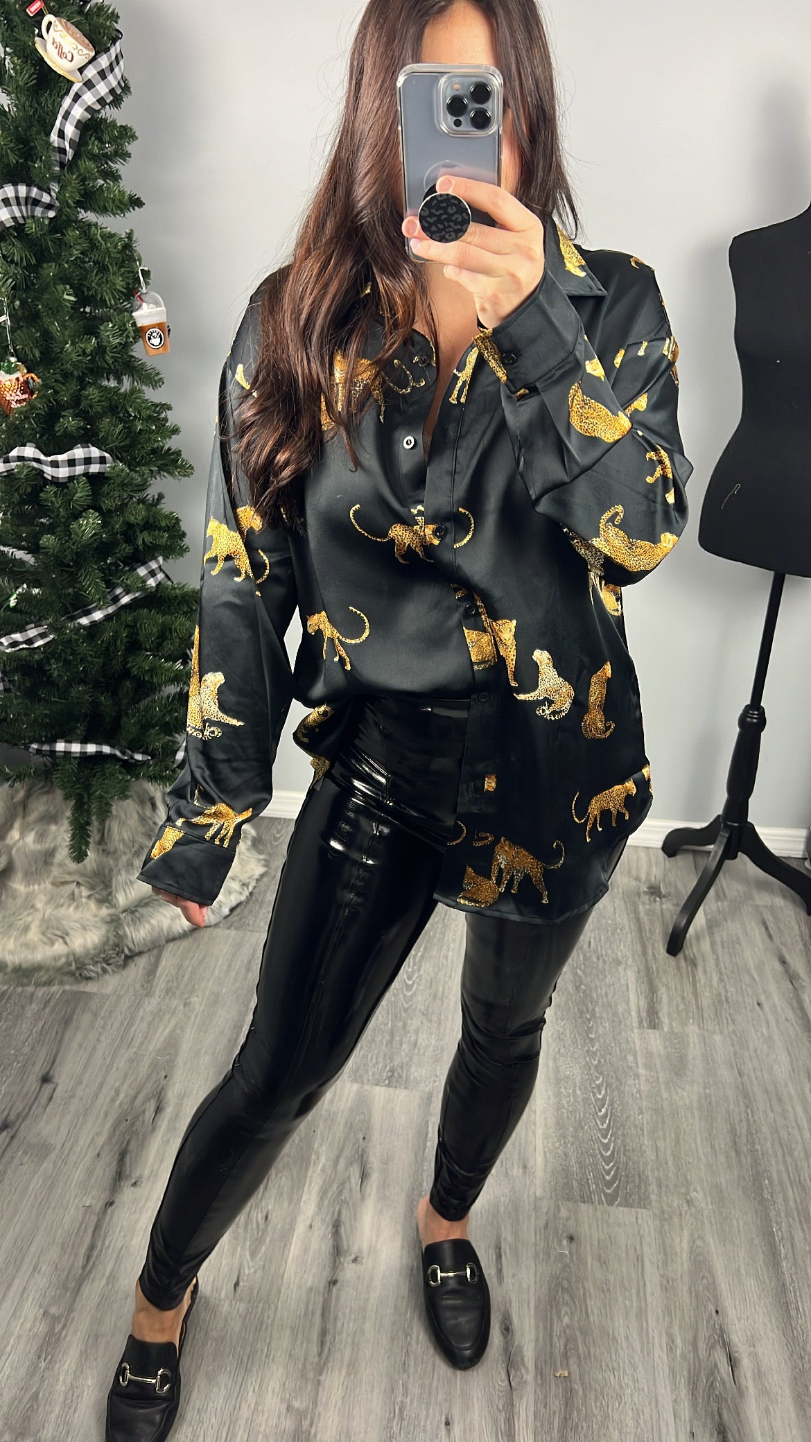 Mazi Leopard Print Button Down