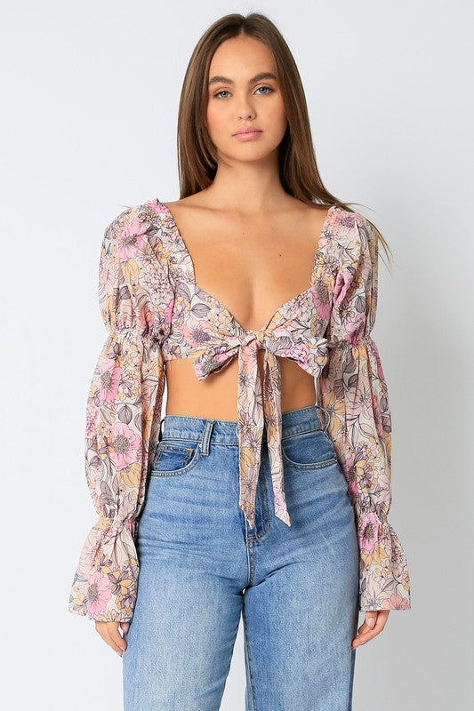 Richards Puff Sleeve Tie Top