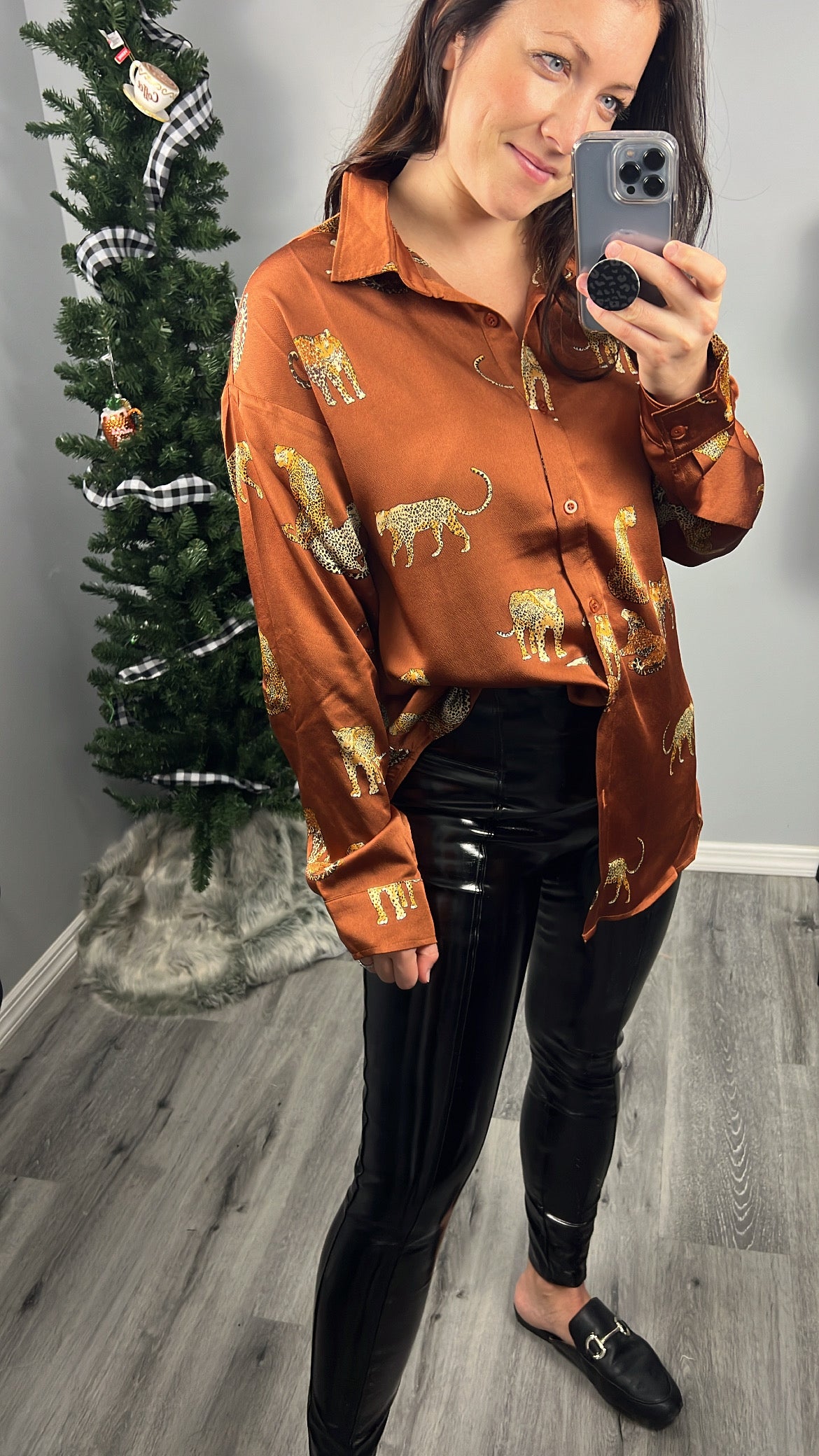 Mazi Leopard Print Button Down