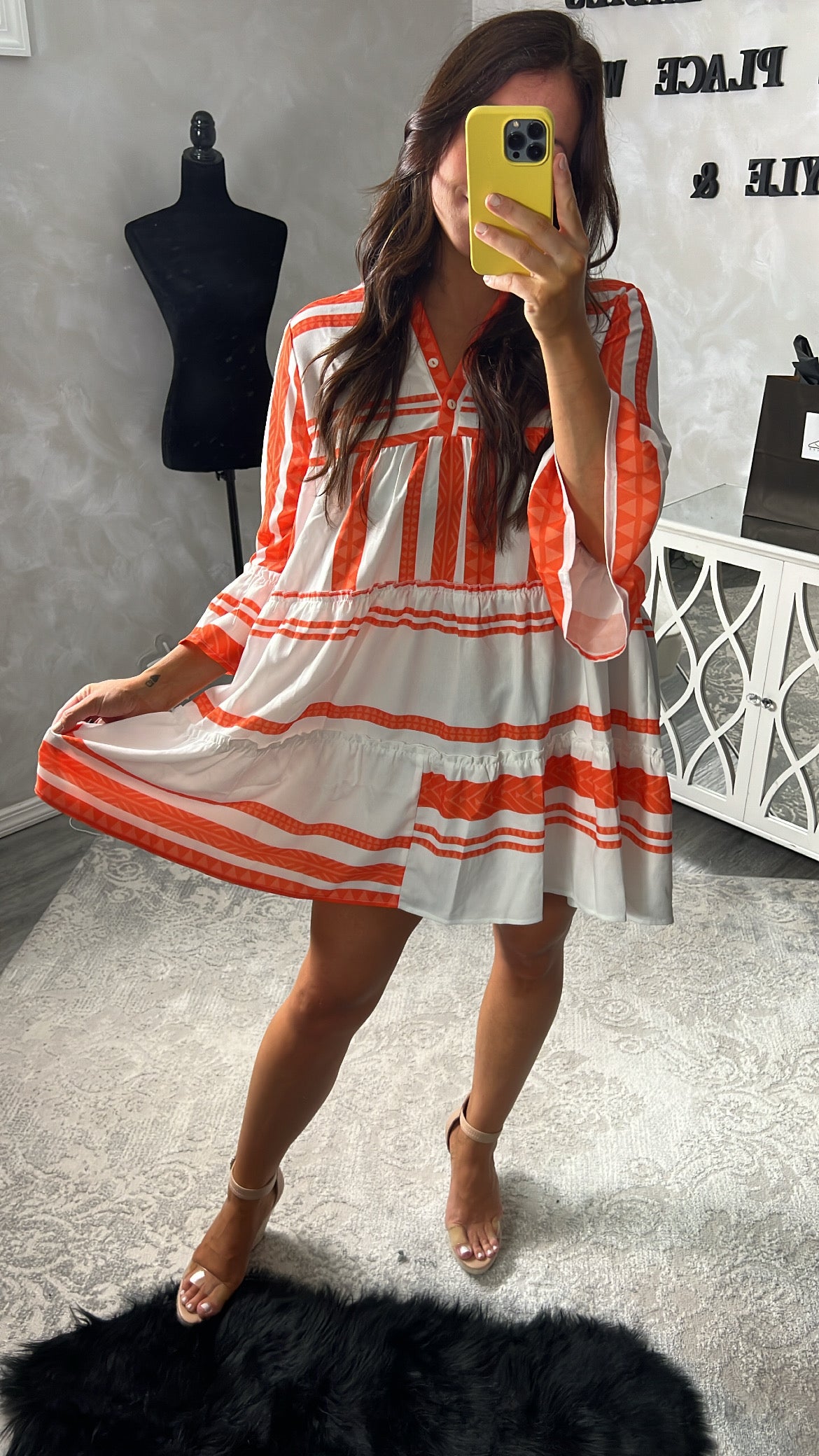 Romeo Aztec Print Flare Dress