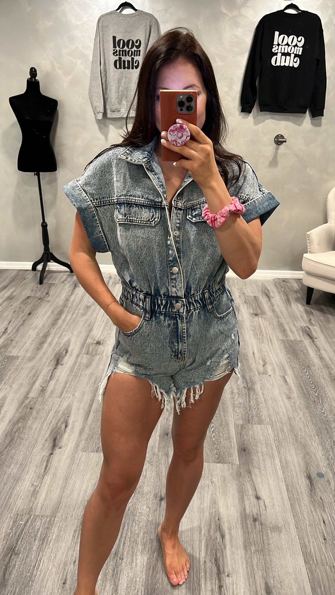 Jean romper clearance outfit