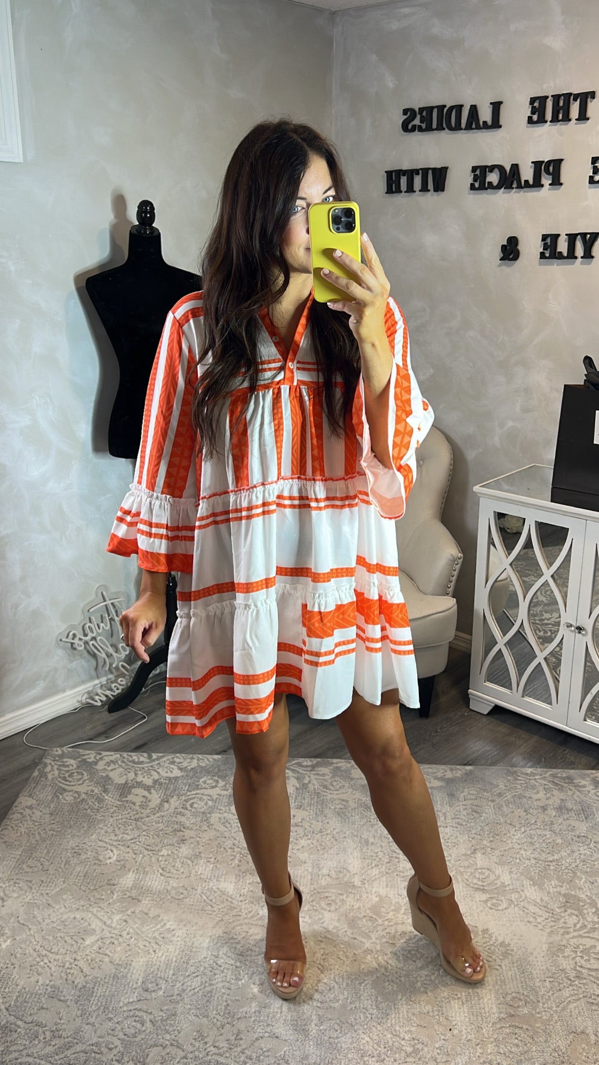 Romeo Aztec Print Flare Dress