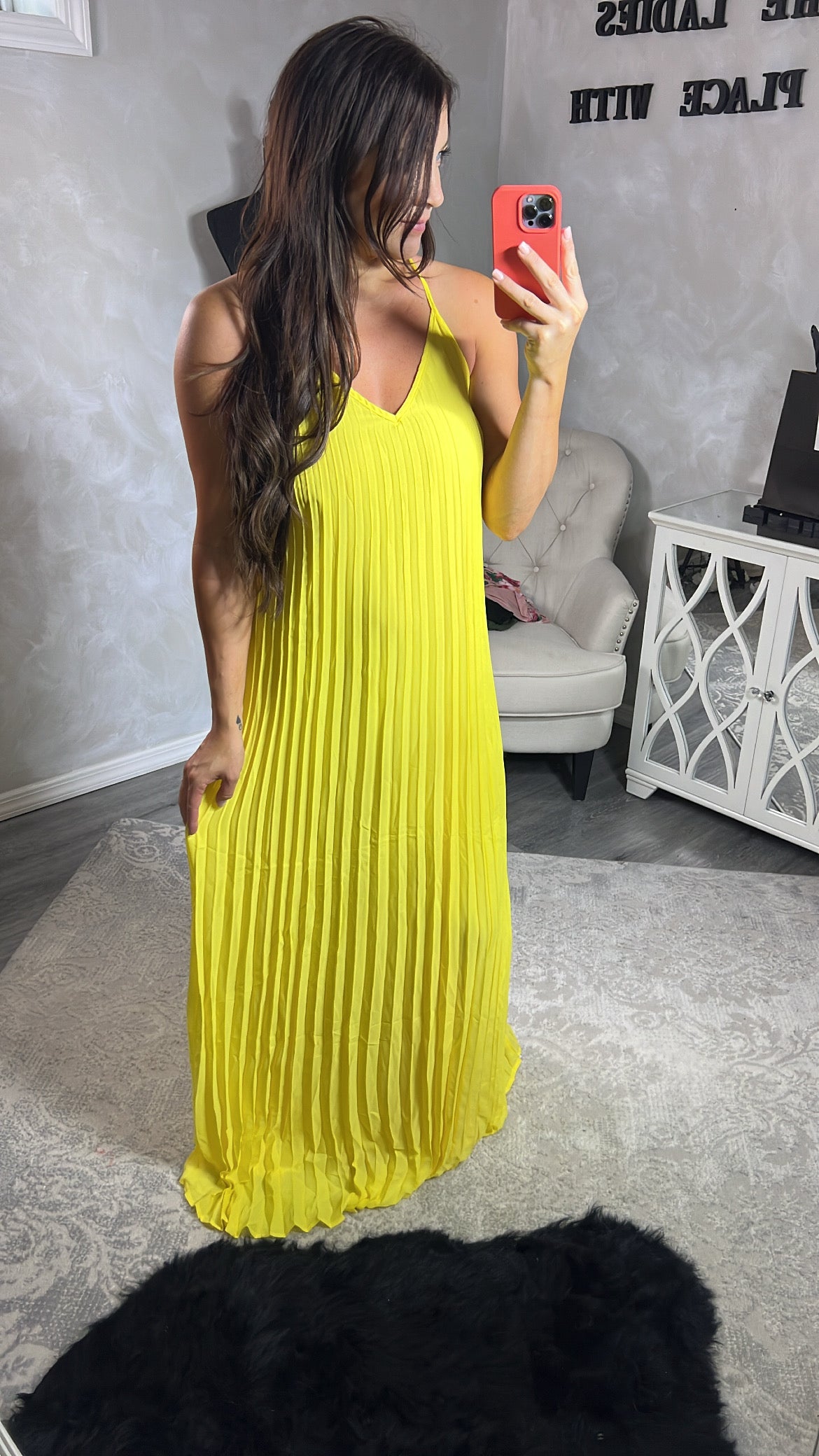 Carrie Pleated Maxi Dress