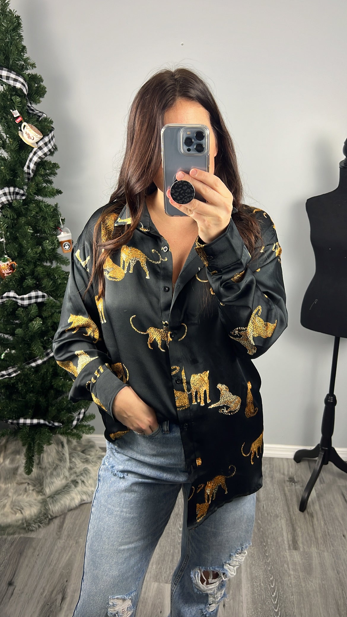 Mazi Leopard Print Button Down
