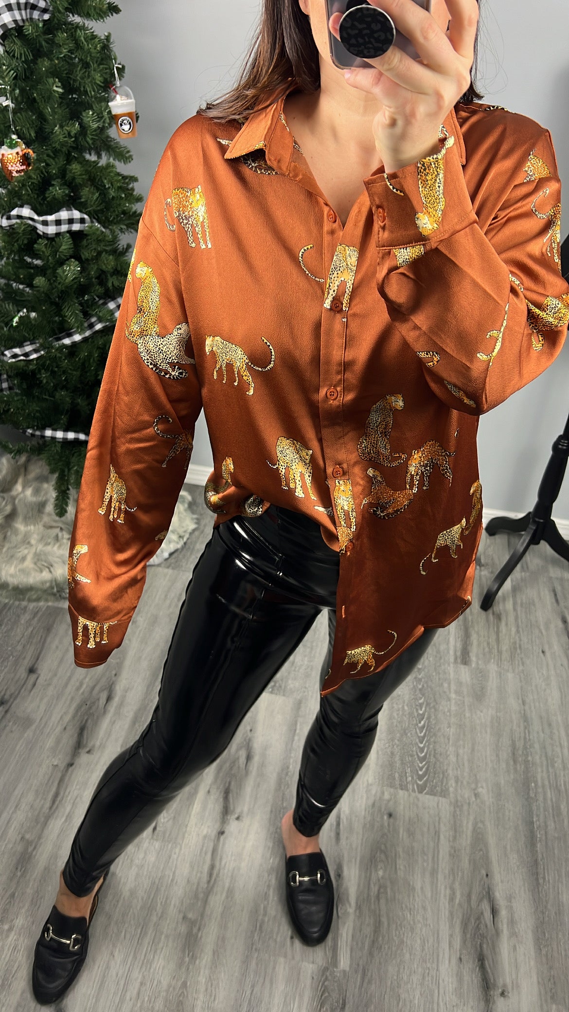 Mazi Leopard Print Button Down