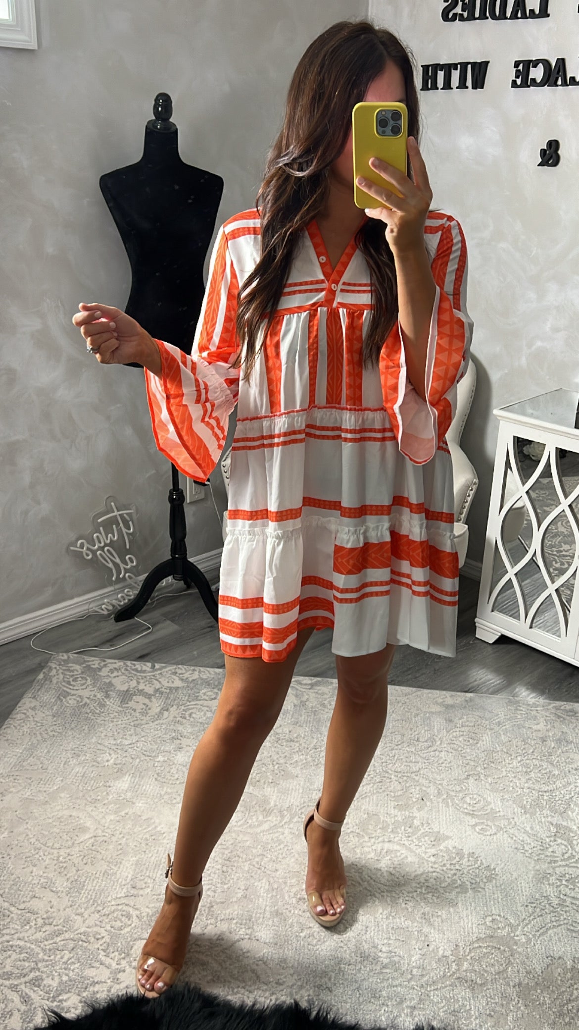 Romeo Aztec Print Flare Dress