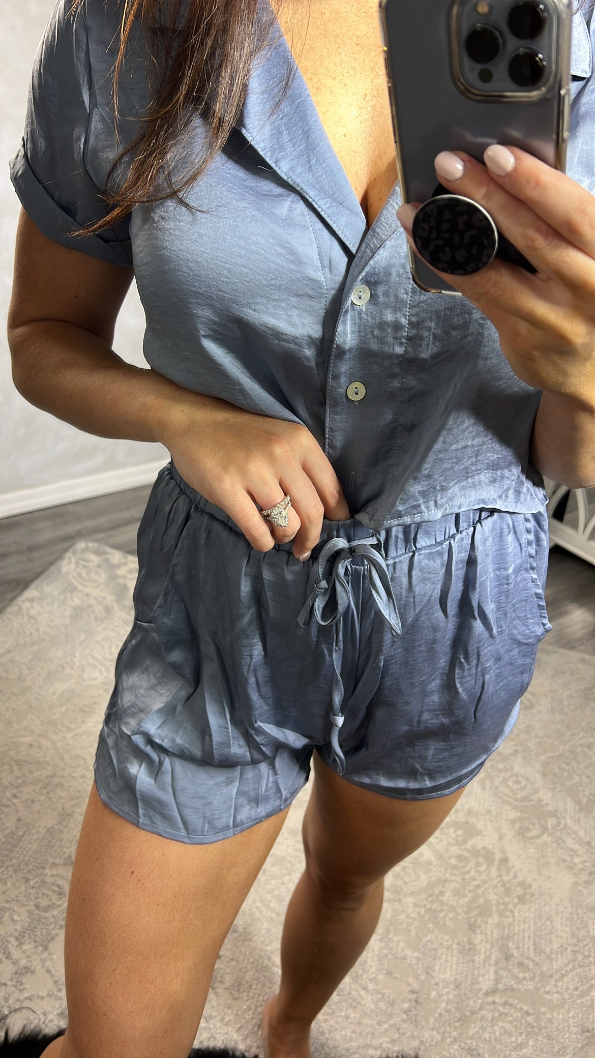 Ellis Dusty Blue Shorts Set