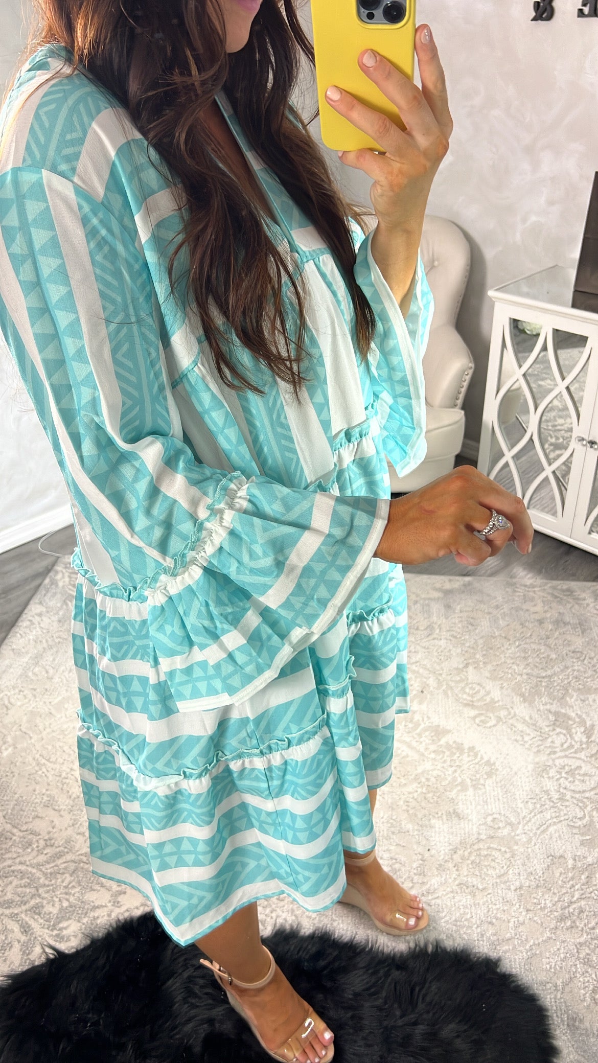 Romeo Aztec Print Flare Dress