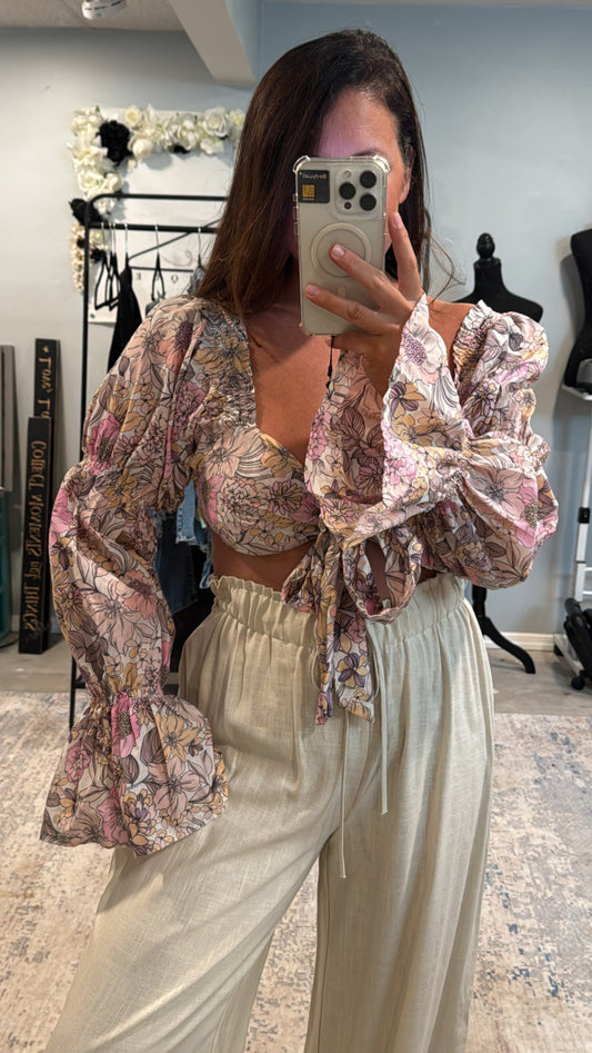 Richards Puff Sleeve Tie Top