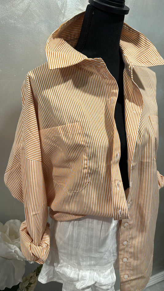 Derozan Striped Oversized Button Down