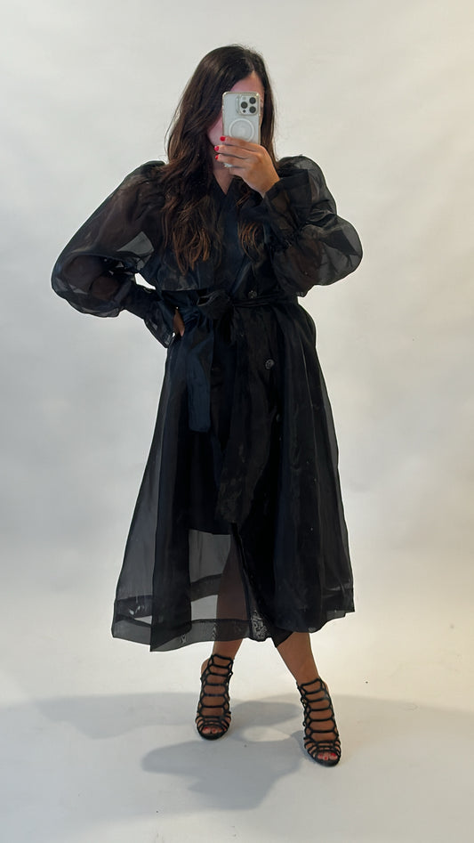 Sims Organza Puff Sleeve Trench