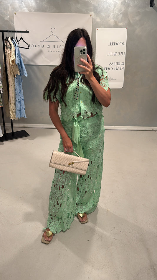 Brunson Eyelet Wide Leg Set