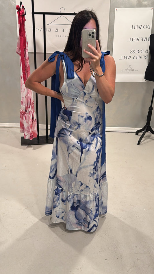 Beasley Floral Shoulder Tie Maxi