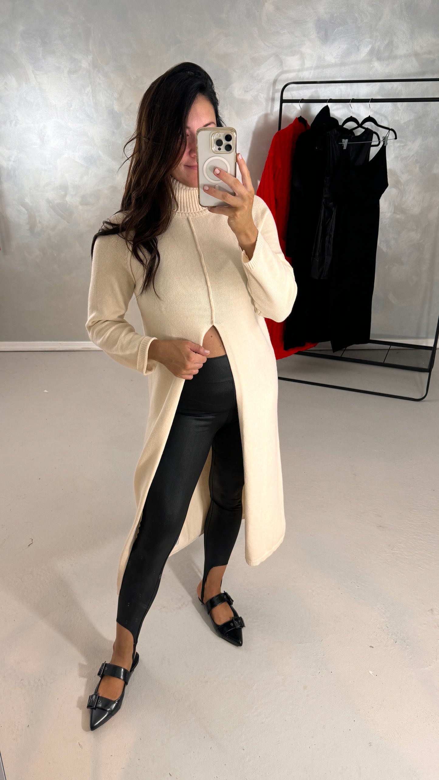 Simmons Turtleneck High Slit Tunic