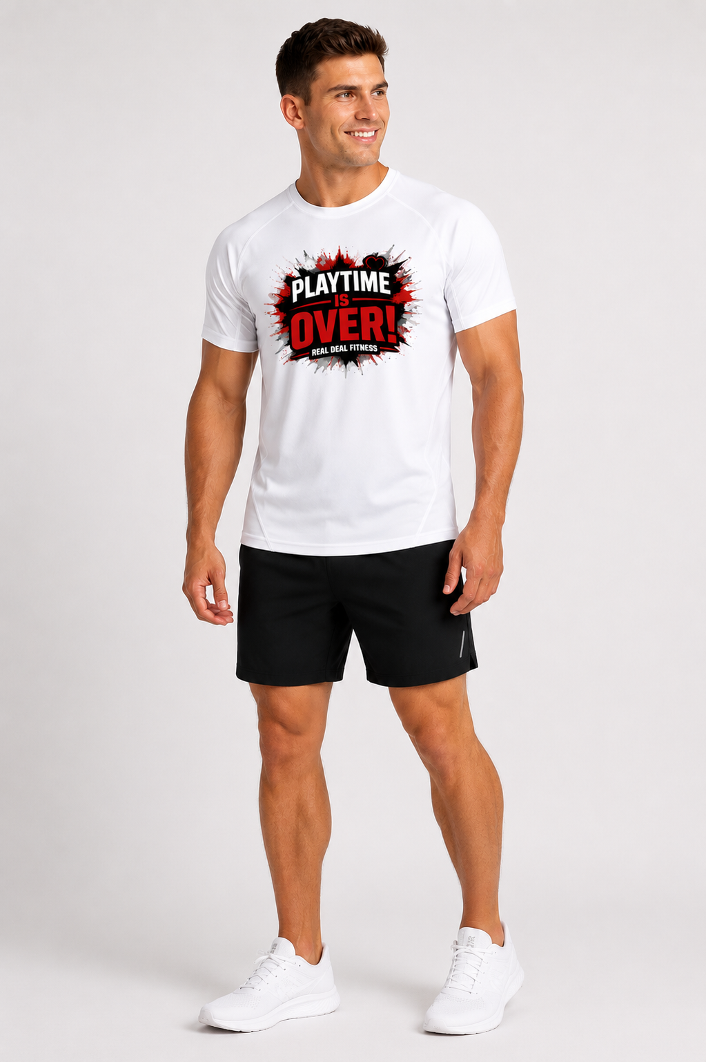 RD#52 Playtime is over white dri-fit Tee shirt