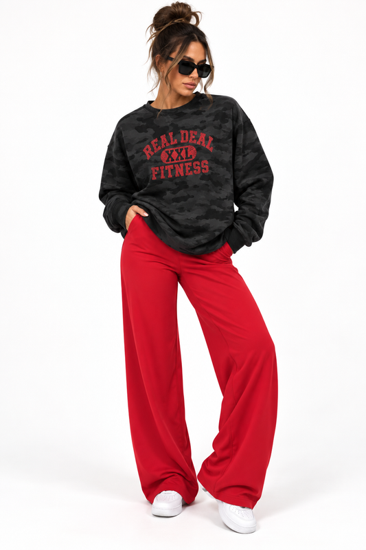 RD#82 REAL DEAL FITNESS Camo Crewneck