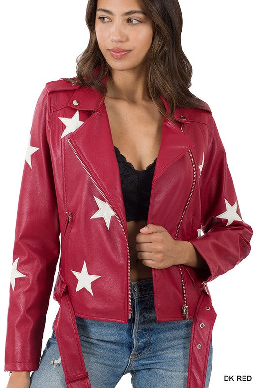 Vince Starburst Leather Jacket (3 colors)