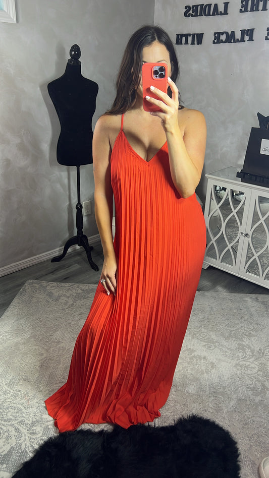 Carrie Pleated Maxi Dress