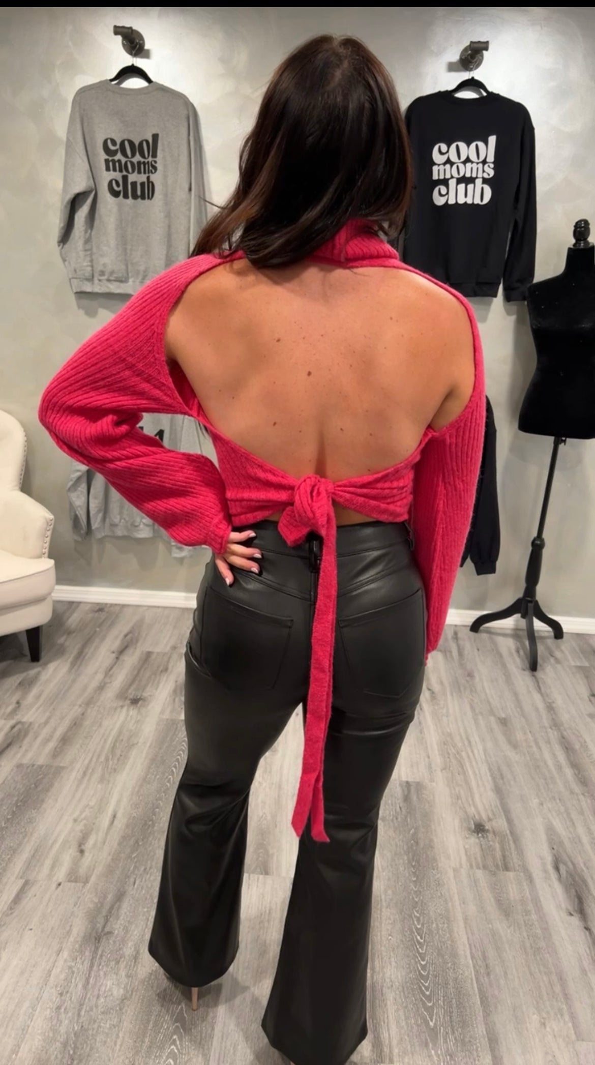 Hayes Hot Pink Backless Sweater