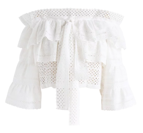 Crops of Lace Tiered Crop Top